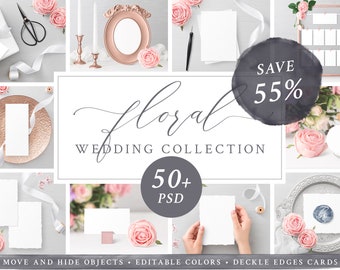 Floral Wedding Mockups | INSTANT DOWNLOAD | Wedding Stationery | Name Card Mockups | Table Sign Mockup | Greeting Card Mockup