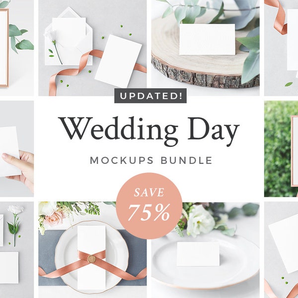 Wedding Suite Mockup | INSTANT DOWNLOAD | Invitation Mockup | Stationery Mockups | Botanical Wedding Mockup | Rustic Card Mockup