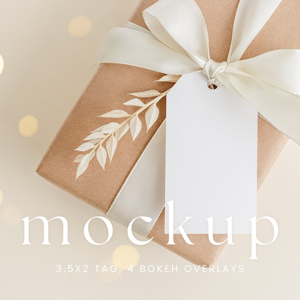 Modern Holiday Tag Mockup. Christmas Gift Tag Mockup, Gift Box Mockup, Christmas, Valentines Day, Wedding, Birthday Mockup, 2x3,5 /021