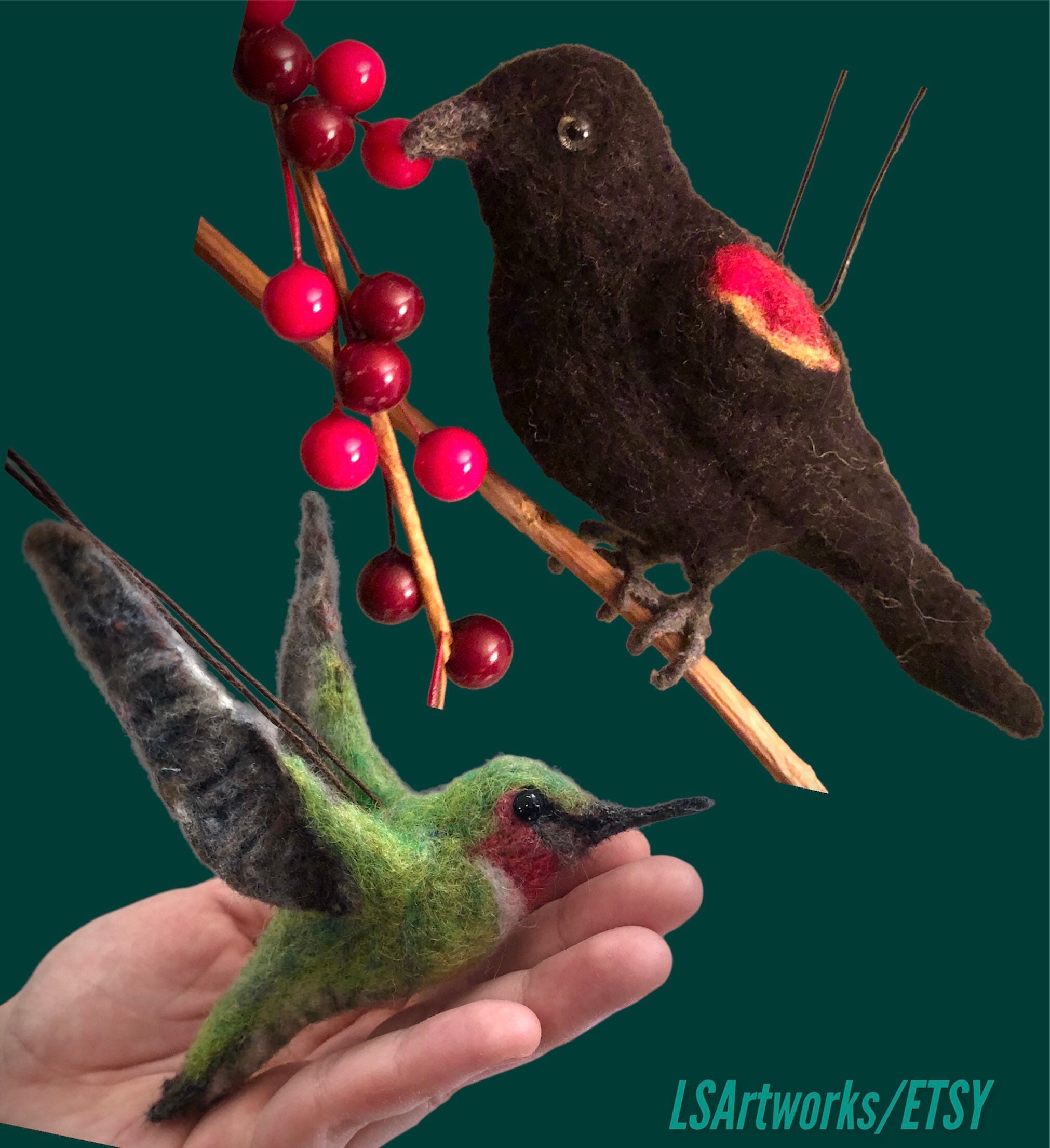Felt Hummingbird Felted Bird Hummingbird Ornament Wool Etsy