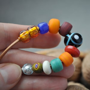 Hedeby replica beads. Viking glass mosaic beads. Reenactment necklace. Viking Age glass beads. Reenactment viking jewelry. Historical beads