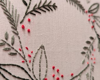Christmas embroidery kit | Christmas Wreath embroidery | Christmas embroidery | Christmas decor | Handmade decoration