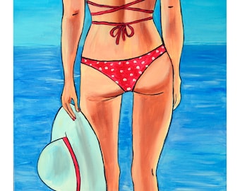 Female figure painting/ Woman Back Acrylic Painting on Canvas 12x12