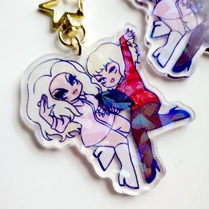 Trixie and katya charm keychain