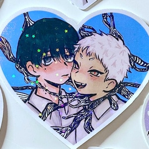 Yaoi Boys Love Holo Stickers summer blue