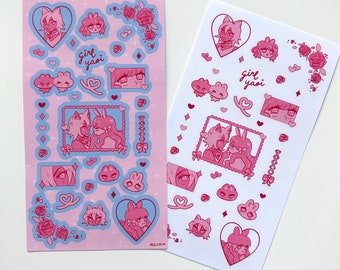 GIRL YAOI large sticker sheet