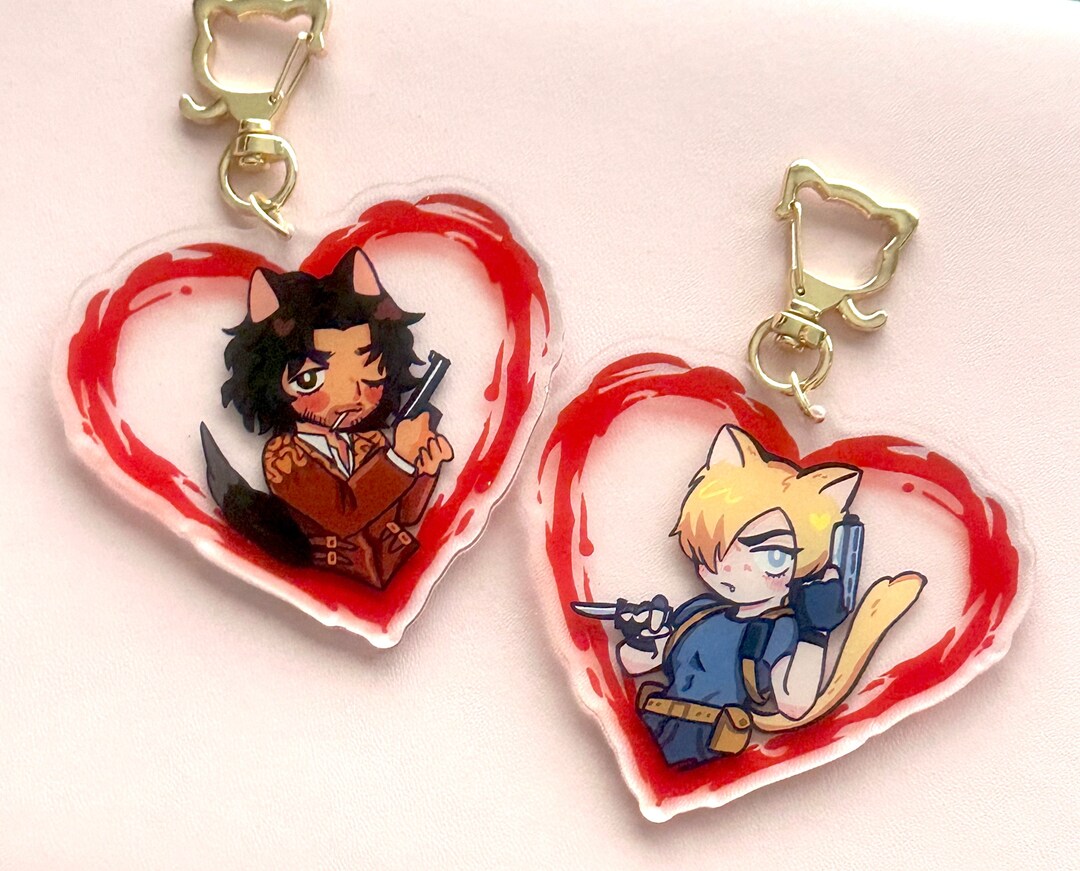 RE4 Kitty Leon Wolf Luis Keychains Etsy