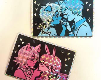girl yaoi and boy yuri original holo stickers