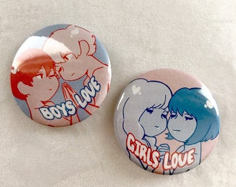 Girls Love Boys Love Pin Buttons