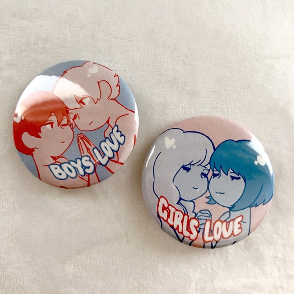 Mädchen lieben Jungen lieben Pin Buttons