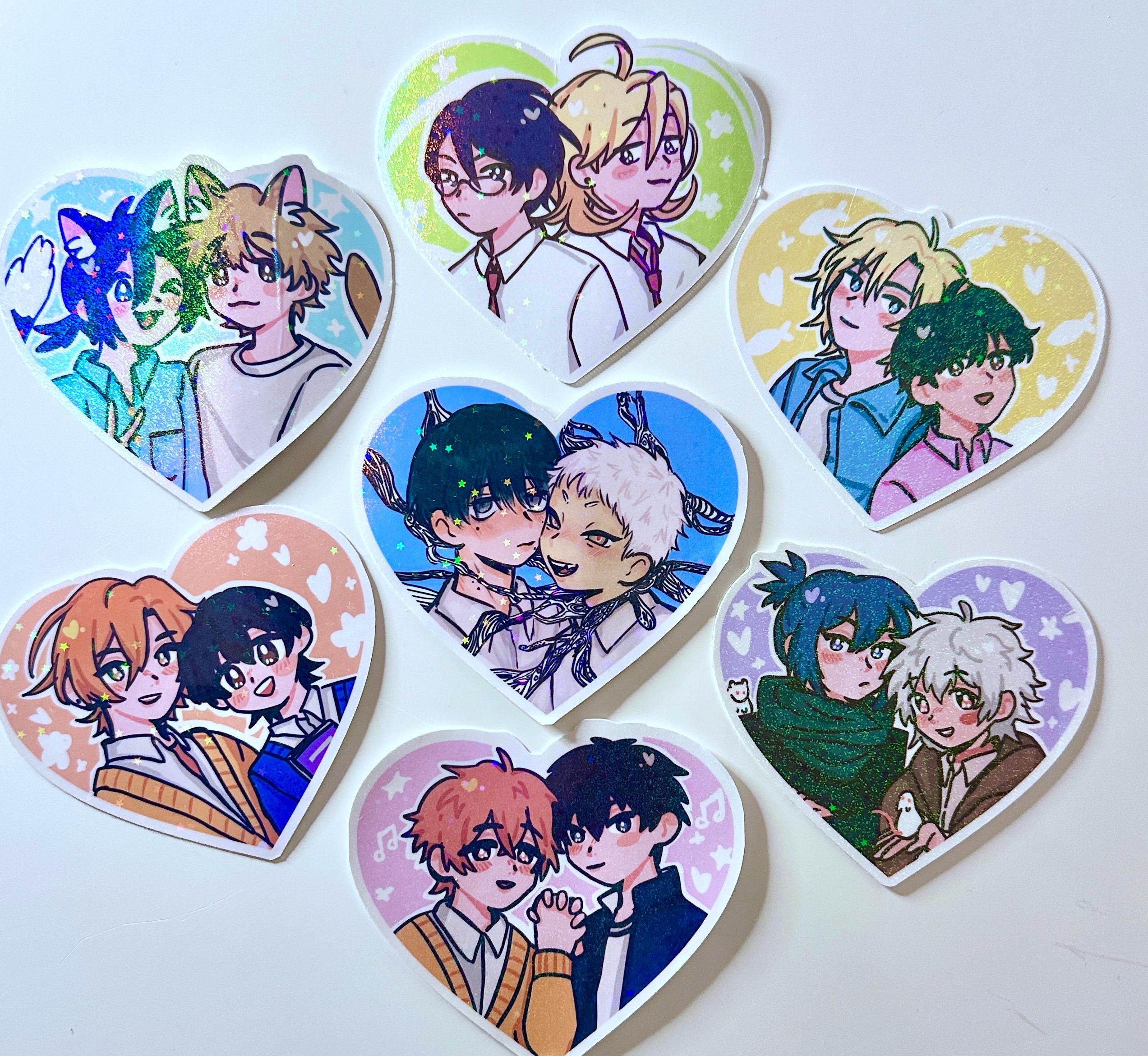 Yaoi Boys Love Holo Stickers