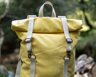 Yellow cotton backpack