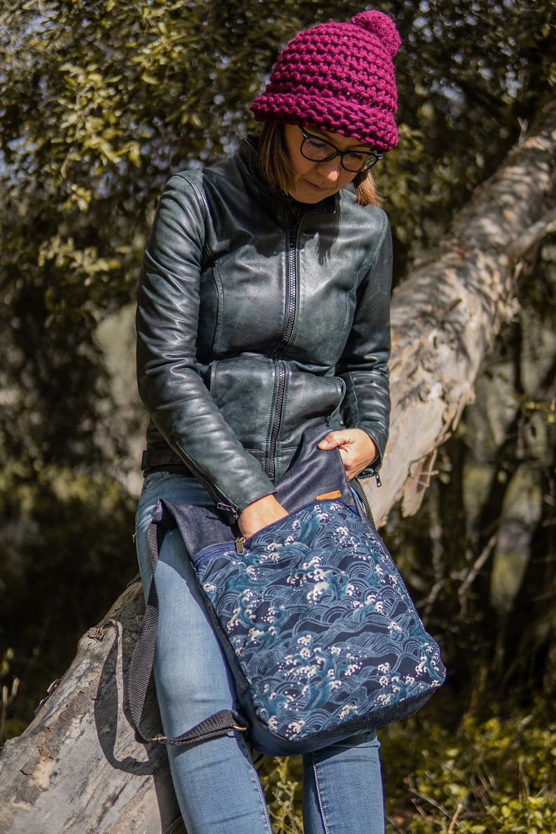 Decay backpack with Japanese wave cloth