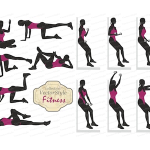 Sport femme SVG entraînement SVG gym SVG travail sur SVG fitness SVG sport SVG gymnaste clip femme silhouette svg yoga clip musculation svg