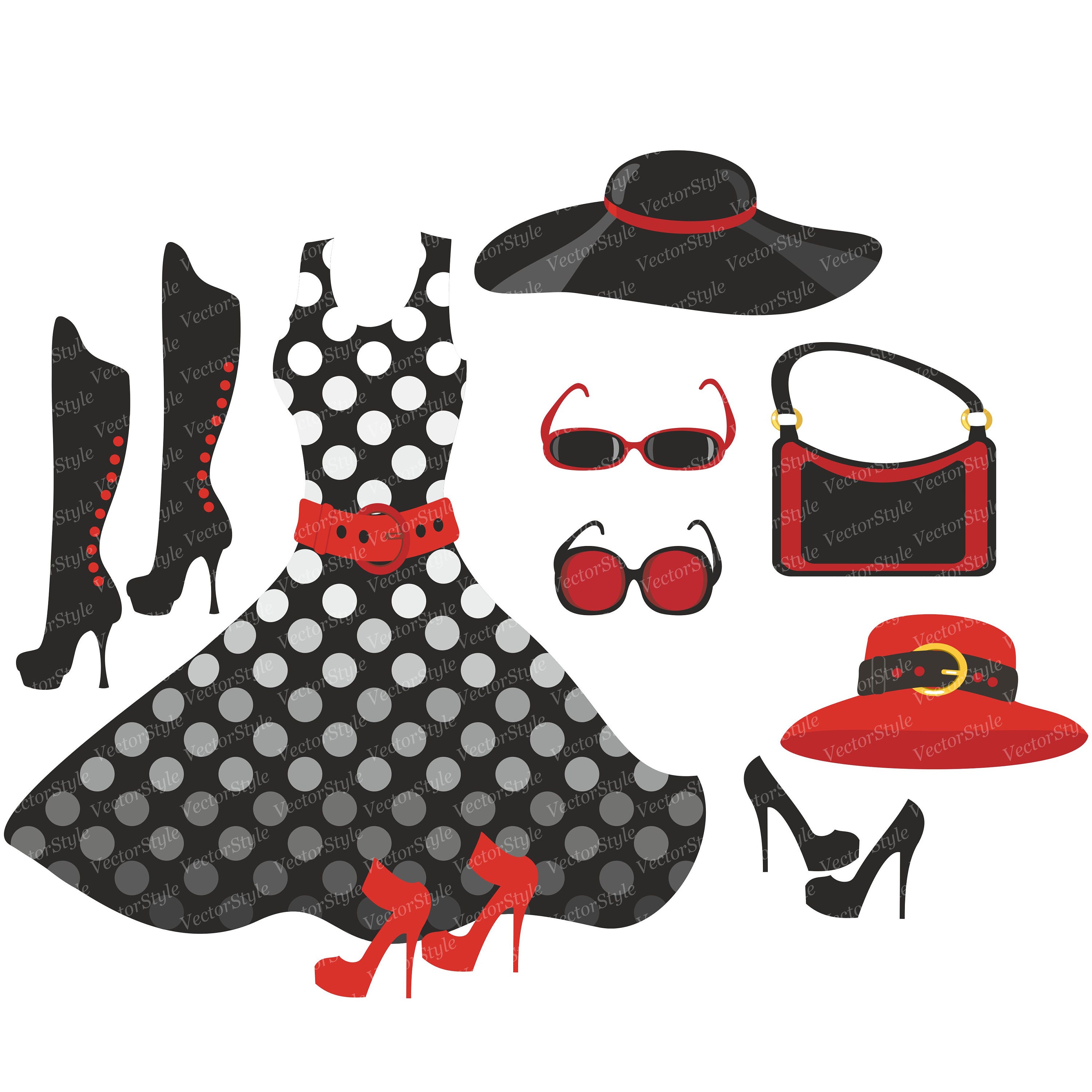 Fashion Clip Woman Clip Fashion Scrapbook Digital Planner Hat Clip