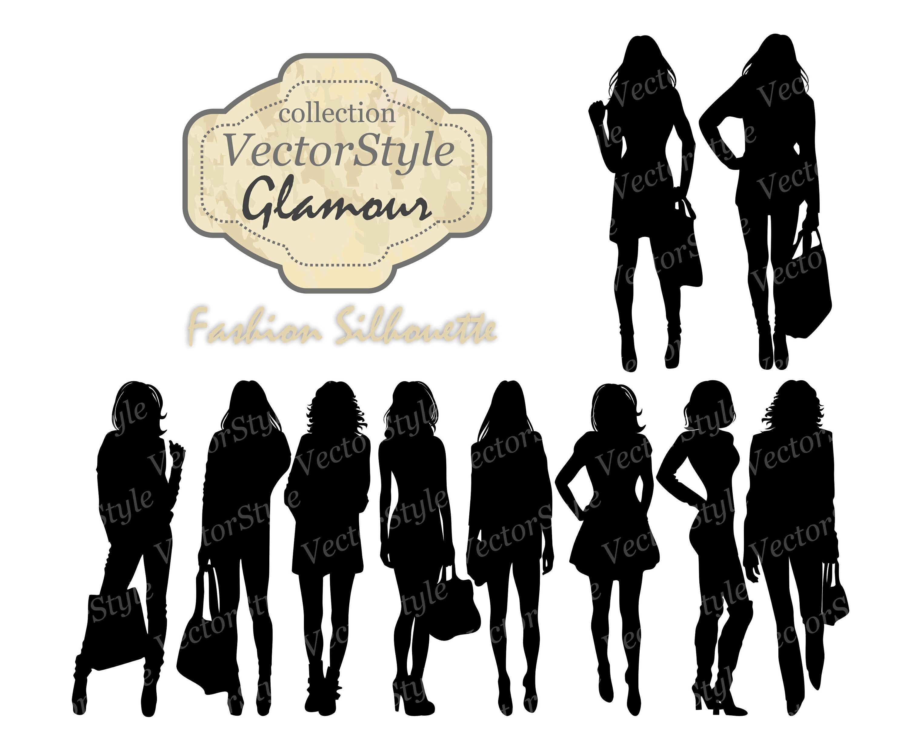 Black woman swg Glamour clip Fashion clipart Vector silhouette | Etsy