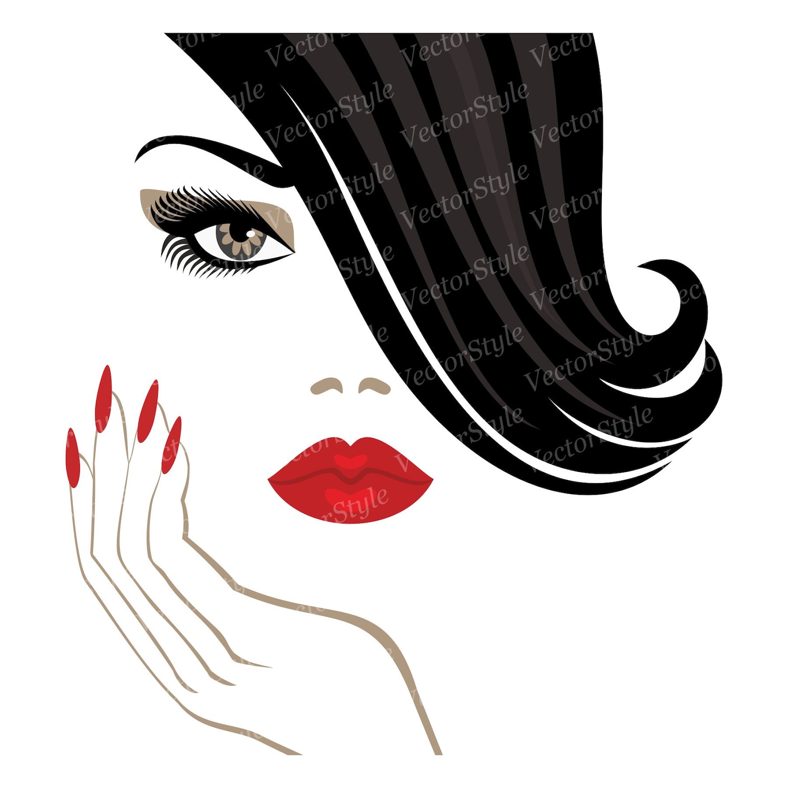 Beauty Clip Art Hair Salon Logo Woman Cutting Hairdressing Etsy