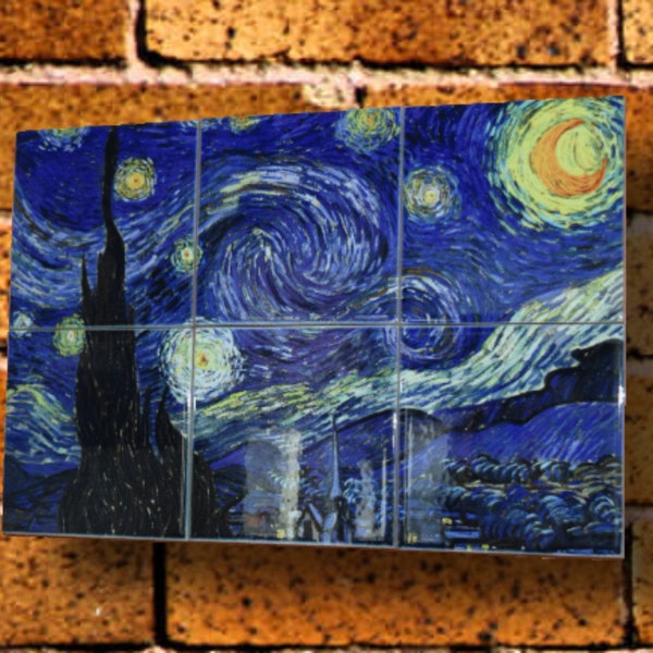 Starry Night Ceramic Tile Mural
