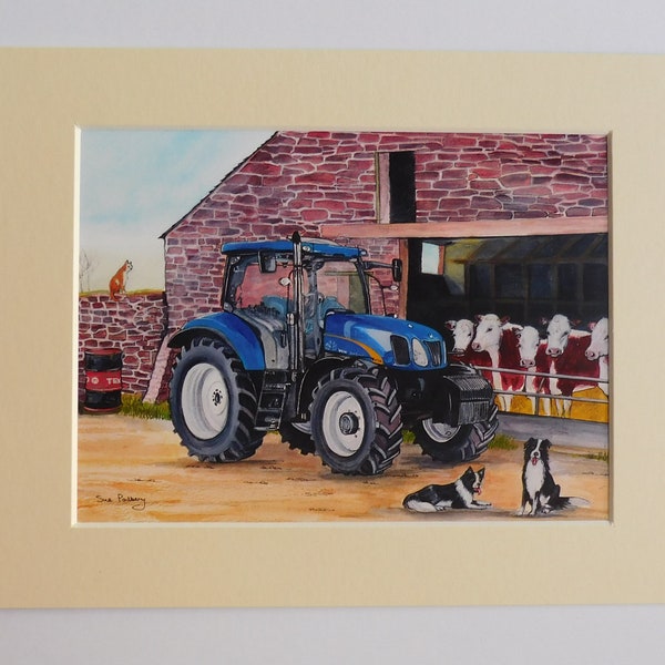 New Holland T6070, Tractor Mounted Print - by Sue Podbery