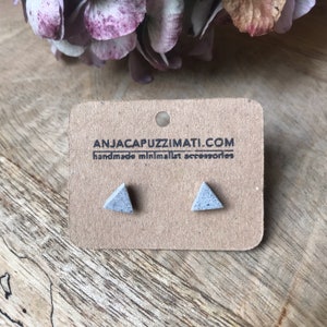 Pendientes triangulares modernos de hormigón gris plateado o negro imagen 6