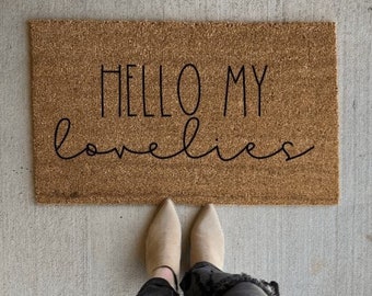Hello my lovelies | cute doormat | welcome mat | coir | doormat | housewarming gift | gift idea | porch decor