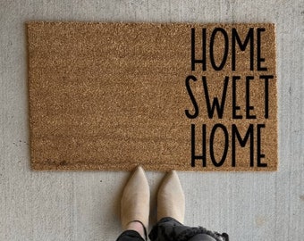 Home sweet home | welcome mat | housewarming gift | gift idea | cute doormat | porch decor | doormat | wedding gift ideas