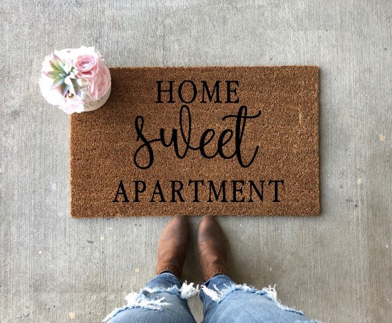 Home Sweet Apartment Mat Front Porch Decor Cute Etsy
