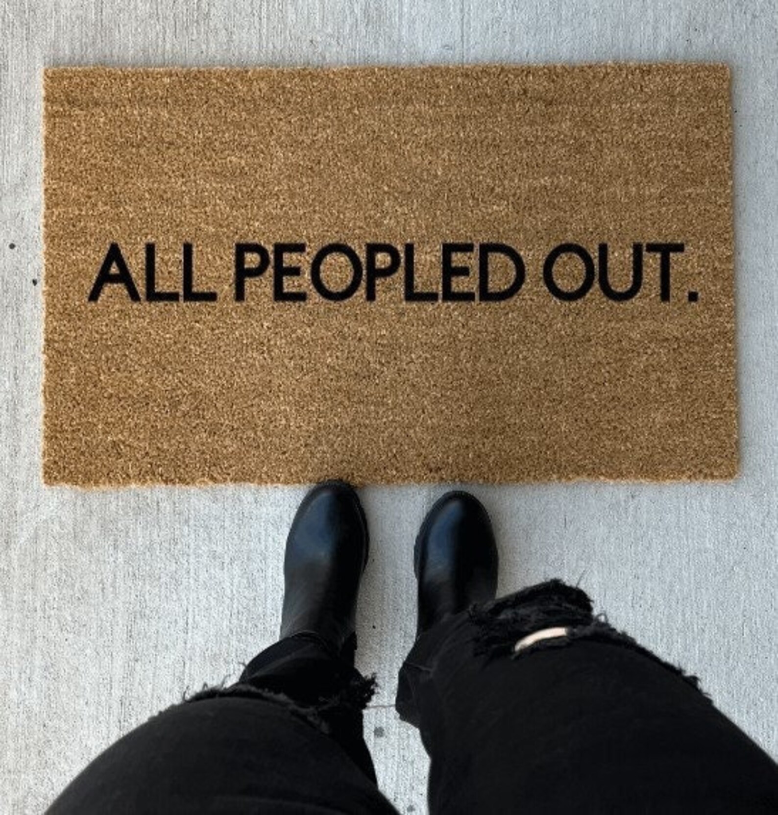All Peopled Out Funny Doormat Mat Etsy
