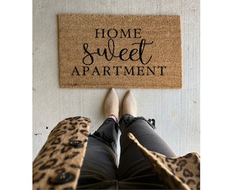 Home Sweet Apartment | Welcome Mat | Front Porch Decor | Cute Doormat | Wedding Gift Ideas | Housewarming Gift | Doormat