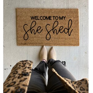 Welcome to my she shed | she shed | gift ideas | welcome mat | doormat | personalized gift | outdoor mat | She Shed Doormat