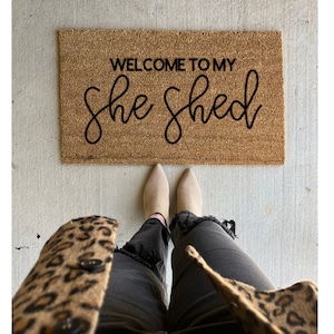 Welcome to my she shed | she shed | gift ideas | welcome mat | doormat | personalized gift | outdoor mat | she shed doormat