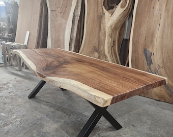 Now Available - 96"L Solid Live edge Dining table