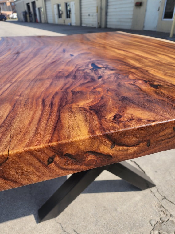 Tranche D'Acacia Live Edge 520x320x70 Mm - Brut Sèche Au Four - Plateau Table Artisanal - Neuf