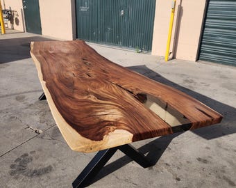 108"L Live Edge Acacia Wood Table
