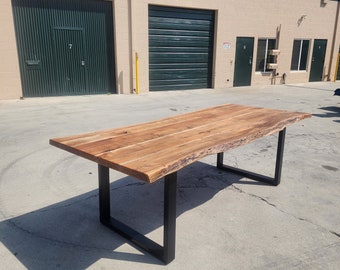 96"L Rustic Style Live edge wood table