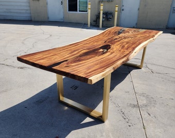 120"L Live Edge Acacia wood slab table