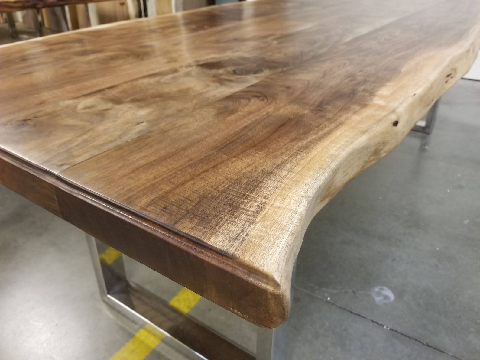96l Custom Stained Live Edge Acacia Wood Dining Table Etsy