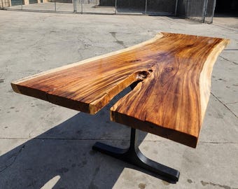 New! 111"L Live Edge Acacia Wood Table