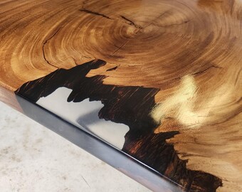 155"L Live Edge Acacia Wood Slab Conference Table