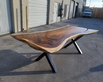 SOLD - 99"L Solid Acacia wood Dining table