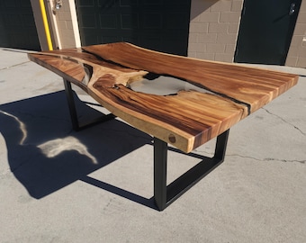 99"L Live Edge River Slab Table