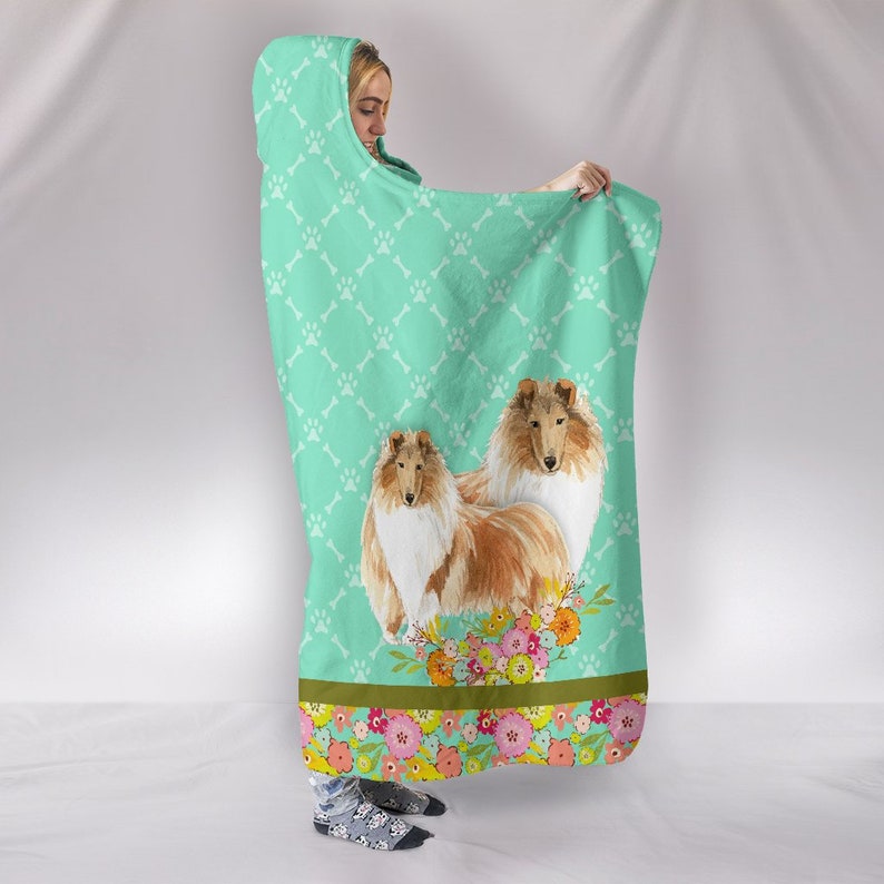 Rough Collie Gift Hooded Blanket Adult and Kids Sizes Etsy
