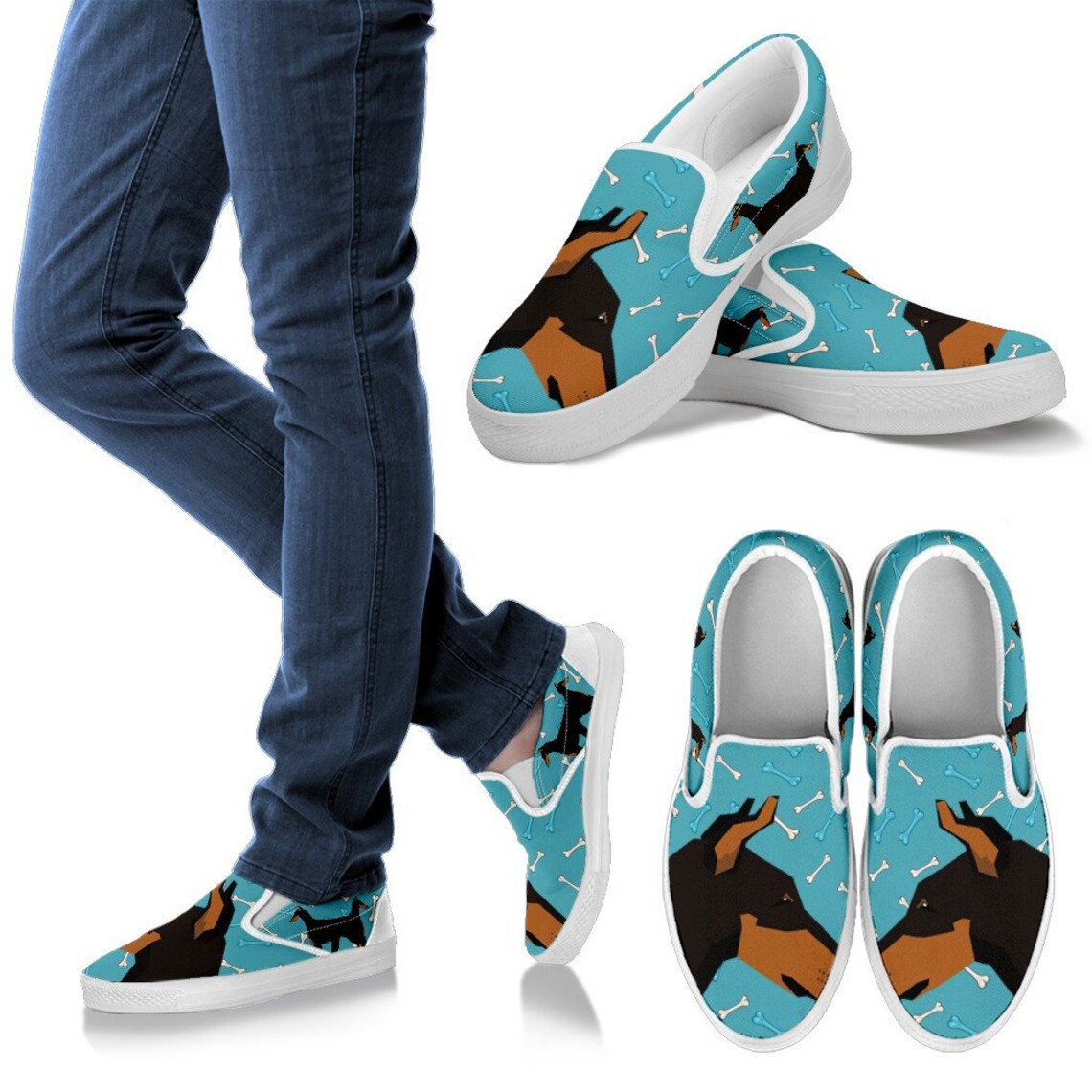 Doberman Gift Doberman Slip on Sneakers Walking Shoes Etsy