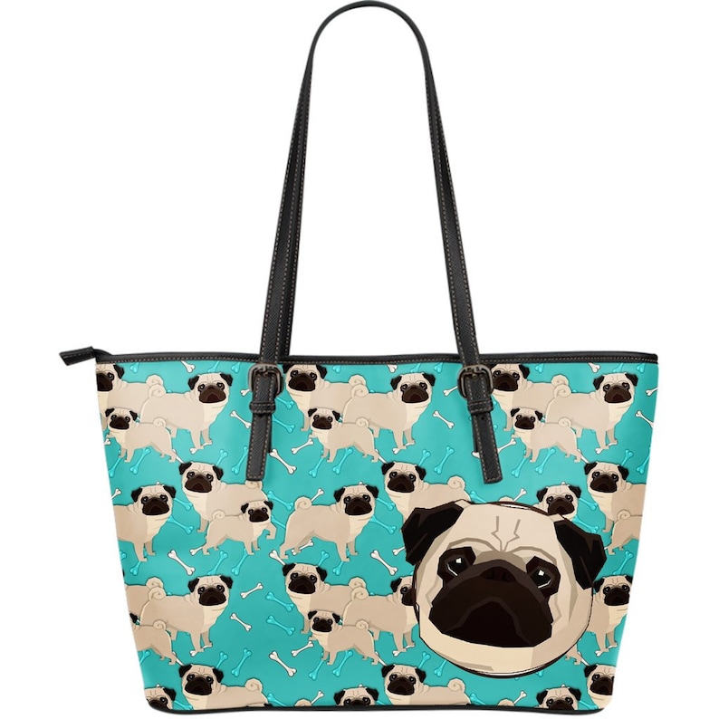 Pug Gifts Pug Leather Tote Tote for Pug Lovers Unique | Etsy