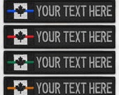 CANADA Thin Blue Line Patch Personalized Text Embroidered Name Tag ID Police Number Canadian Flag Patch Custom VELCRO for Vests Swat