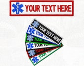 Staff of Asclepius Name Patch Paramedic Tag Medical EMS EMT Patch Id Tape Text Bag Jacket Vest Custom VELCRO® Brand Hook or Iron On