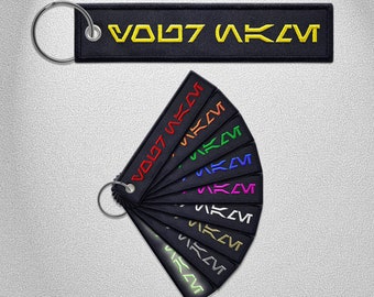 Star Wars Keychain Personalized Aurebesh Embroidery Jet Tag Custom Key Tag Name Text Double Sided - Andor Mandalorian