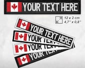 Custom Canada Flag Canadian Embroidered Patch Maple Leaf Text ID Badge Personalized Name Tag Iron On or Custom VELCRO Patch Hook
