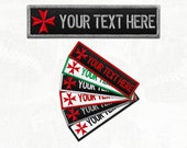 Custom Maltese Cross Embroidered Name Tag - Personalized Paramedic Velcro Hook or Iron On Badge