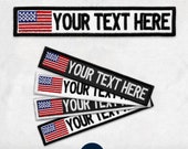 Personalized American Flag Name Patch - Embroidered Iron-on or Velcro Brand Hook Fastener for Clothing, Bags, Golf, Travel and Airsoft